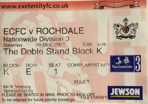 Exeter city rochdale - city, doble