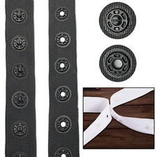Popper tape White / Black Stud Press Snap Fastening Single spacing for Sewing