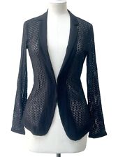 Women’s Sportmax Code Jacket Open Long Sleeve Cotton Black Designer Size U.K. 8