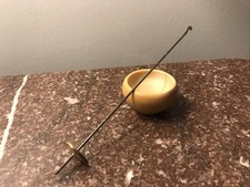 Traditional Brass & Iron Drop Spindle Takli, Spinning Mastery-Brass Drop & Bowl