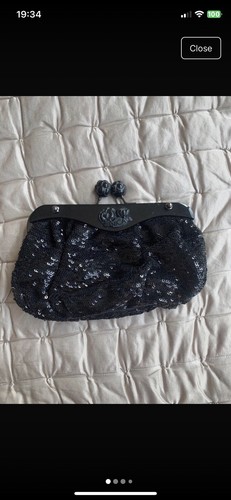 Black sequin clutch - , bag.