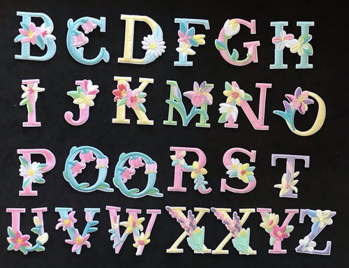 Flower alphabet patches