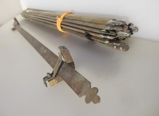 Antique Solid Brass Stair Rods x12 & Clips x10 Victorian Vintage 27"L