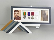 Military Medal display Frame for Four Medals and Two 6x4" Photos