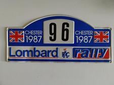 Lombard RAC Rally 1987 Original Rally Plate