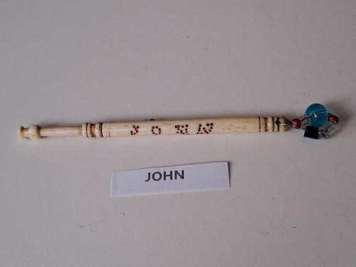 Antique bone lace bobbin with - bone,