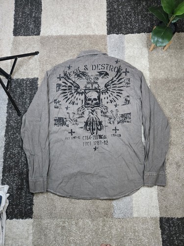 Y2k affliction grey button - y2k,