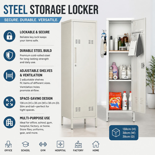 Storage cabinet metal lockable - metal,