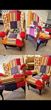 Orphophedic Chesterfield Queen Anne Patchwork Armchair