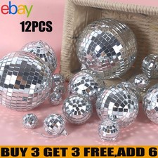 12X 2CM Glitter Mirror Disco Balls Hanging Ball for DJ Dance Xmas Party Parties