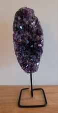 Amethyst Druzy Geode Cluster on Metal Stand From Uruguay 400-500g GRADE AAA 54