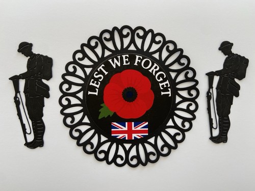 Lest forget doily with - we, forget”doily