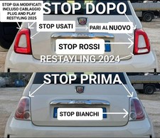 STOP FARI FANALI PIU CABLAGGIO FIAT 500 ANCHE ABARTH GIA MODIFICATI RESTYLING 
