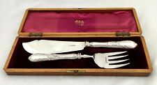 Victorian Cased Set of Silver Fish Servers Sheffield 1881 Harrison Bros & Howson