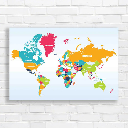 World map with countries - with,