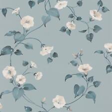 Blossoming Trail Laura Abode Wallpaper Floral Leaves Erismann 05549-43 Duck Egg