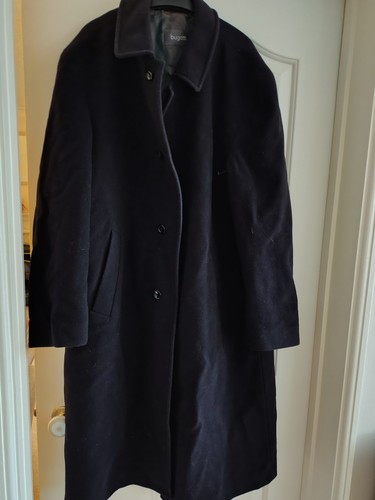 Men wool overcoat black - overcoat,
