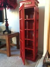 Storage Cabinet London Telephone box  Retro Style Cd Dvd  Solid Wood Handmade