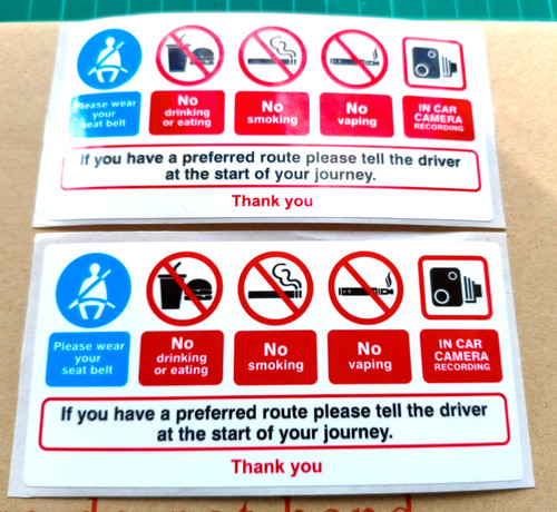 Taxi warning stickers cctv - stickers, x