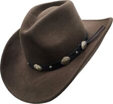 Western Style Cowboy Hat 100% Wool American Hat Vintage Stiff Brim Cattleman Hat