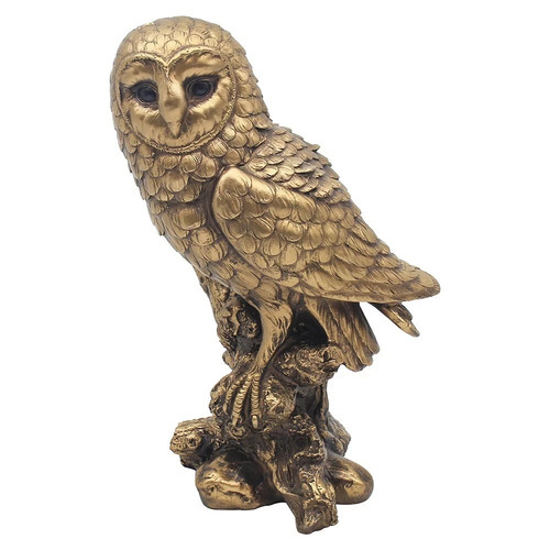 Bronzed barn owl - bronzed, statue