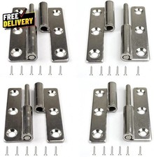 4Pcs 3 Lift off Hinges Detachable Door Hinges Small Slip Joint Stainless Flag