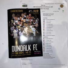 DUNDALK FC V FINN HARPS 10/10/2025  LOI  PROGRAMME & T/SHEET