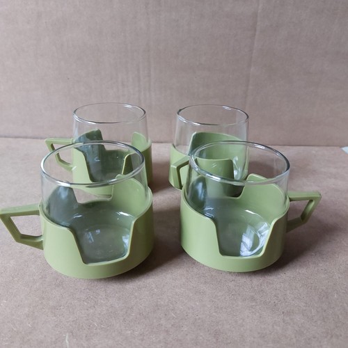 Pyrex green jaj glass mugs - green,