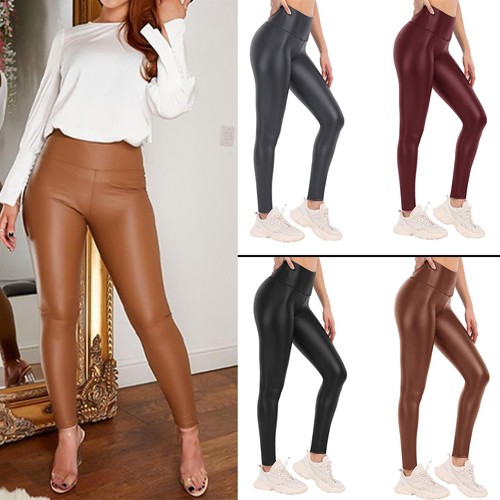 Women faux leather leggings - women's,