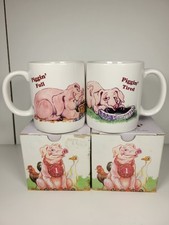 Piggin By David Corbridge Bundle 2x Collectable Mugs With Pigs Never Used