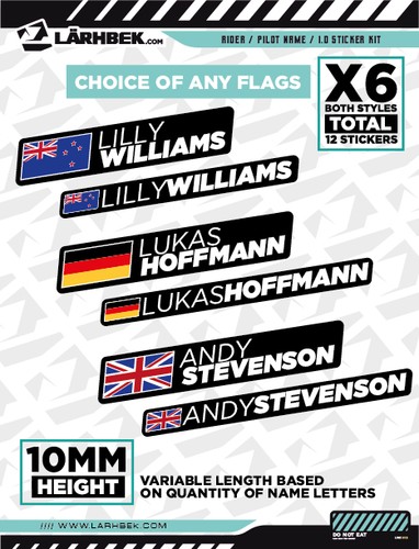 Personalised rider name - 12, /