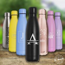 Personalised Water Bottle Stainless Steel Vacuum Insulated Chilly Flask 500ml