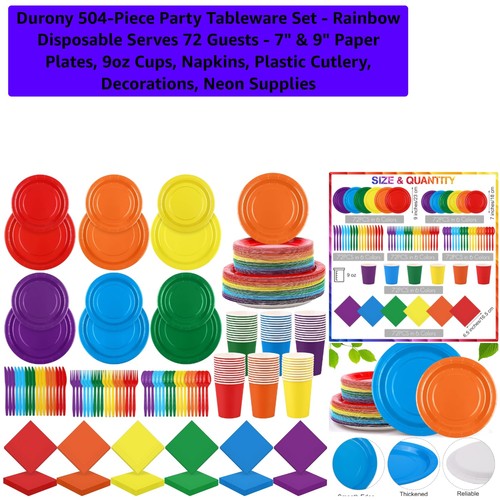 504 piece party tableware set - 504-piece,