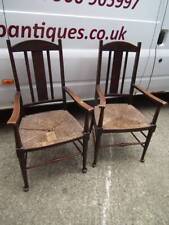 2 x SOLID OAK VICTORIAN CARVER DINING CHAIR's, TURNED SUPPORTS. Require Repair
