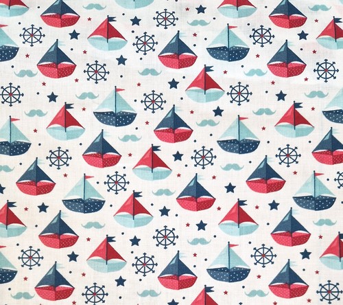 Polycotton fabric nautical - polycotton,