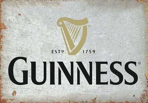 Guinness stout white metal tin - guinness,