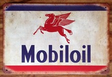 Mobil Oil Metal Garage Sign