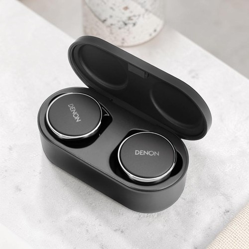Black wireless earbuds - earbuds, noise
