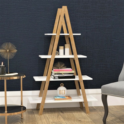 Bamboo ladder tier shelf - bamboo,