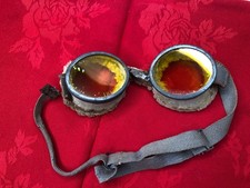Pair Original WW I RFC Royal Flying Corps RAF Flight Crew Goggles Good Condition
