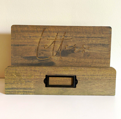 Rustic wooden letter rack - rack, |