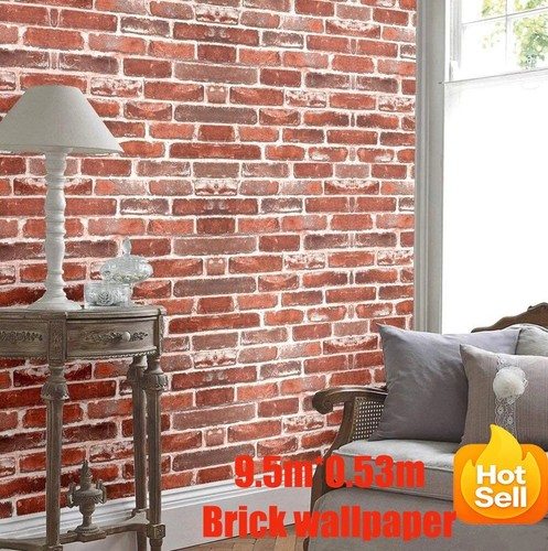 Red brick effect wallpaper - brick, 3d