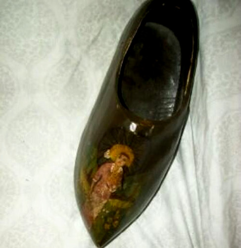 1920s folk art wood clog - folk,