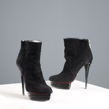 Paciotti Ankle Boots Leather Suede with Heels UK Size 3 Italy Second Hand