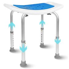 HEFTMAN Curved Shower Seats Easy Assembly Aluminium Bathroom Stool Anti-Slip ()