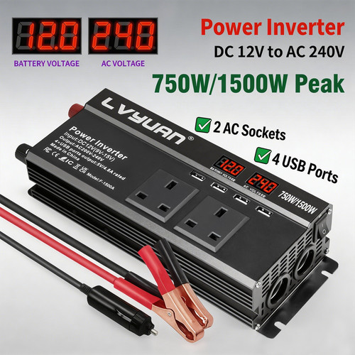 750w 1500w power inverter 12v - 750w,