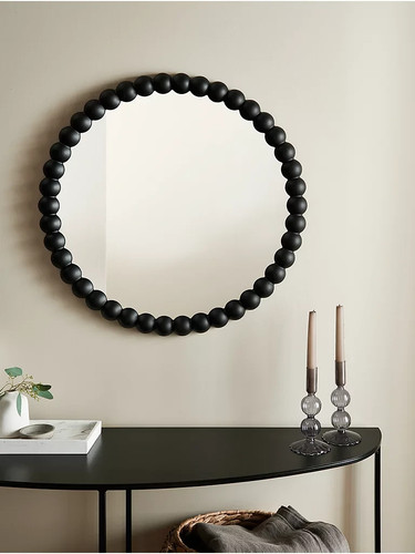 White round wall mirror - white,