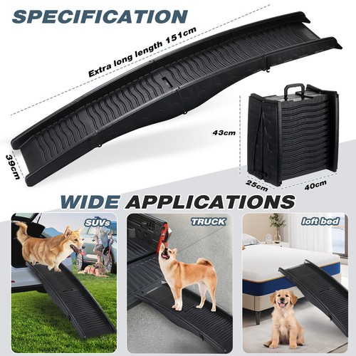 Folding pet ramp for - dogs, w/