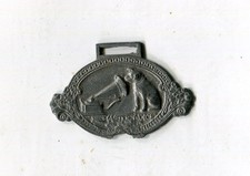 Vintage RCA Victor & Nipper Dog His Masters Voice Carved Pocket Watch Fob WOW