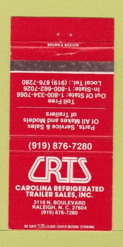Matchbook cover carolina - matchbook,